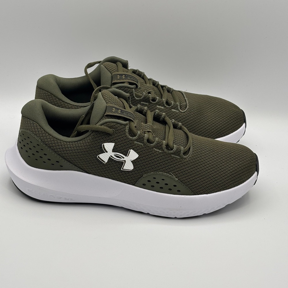 Under Armour Charged Surge 4 Shoes Mens Size 10.5 Olive Running 3027000-301